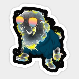 cute poodle water color Sticker